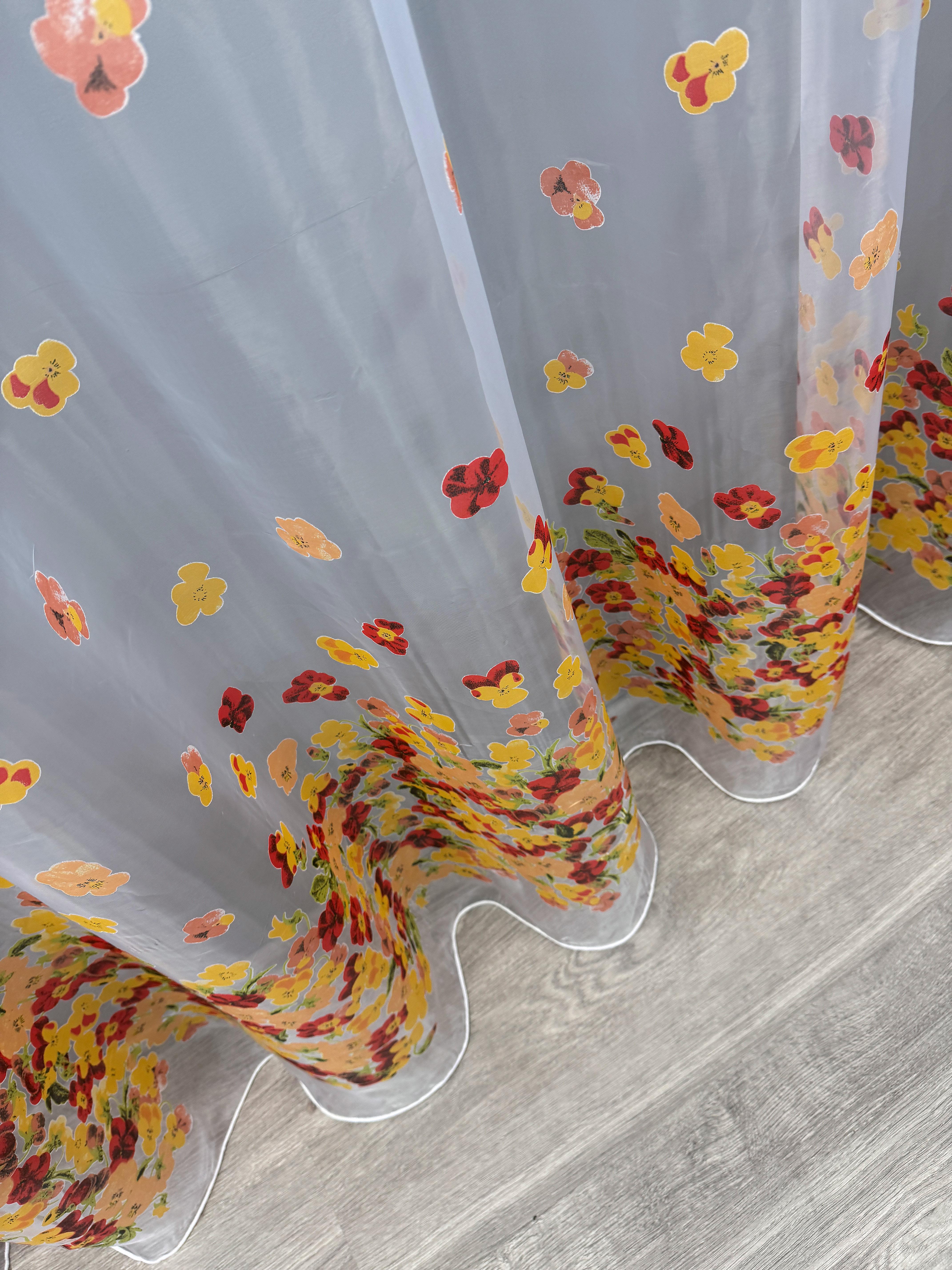 Тюль VR-Textil 823т Бабочки органза 300х250 см Белый/Оранжевый/Красный (40-539) - фото 8