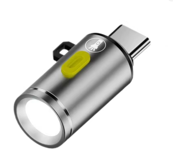 Фонарик-брелок от Type-C LED алюминиевый корпус Silver (1826a3f0)