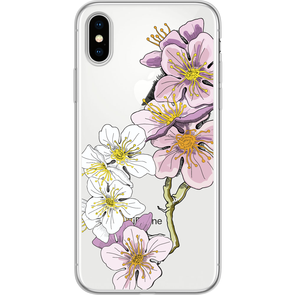 Чехол Boxface iPhone X Cherry Blossom Прозрачный силикон (32139-cc4-32139)