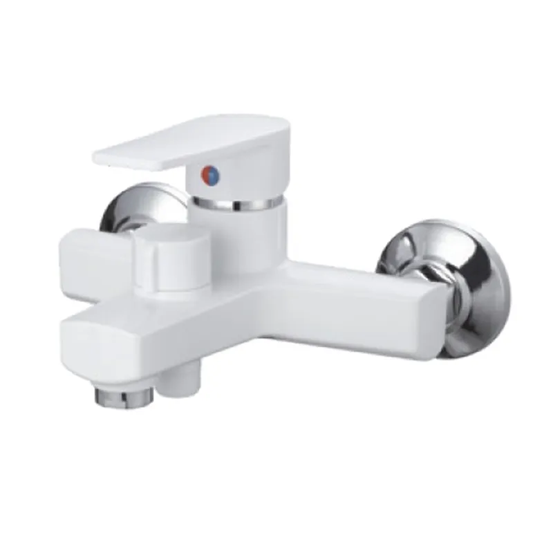 Смеситель для ванны PLAMIX OSCAR-009 EURO SET White со шлангом, лейкой и кронштейном (PM0699)