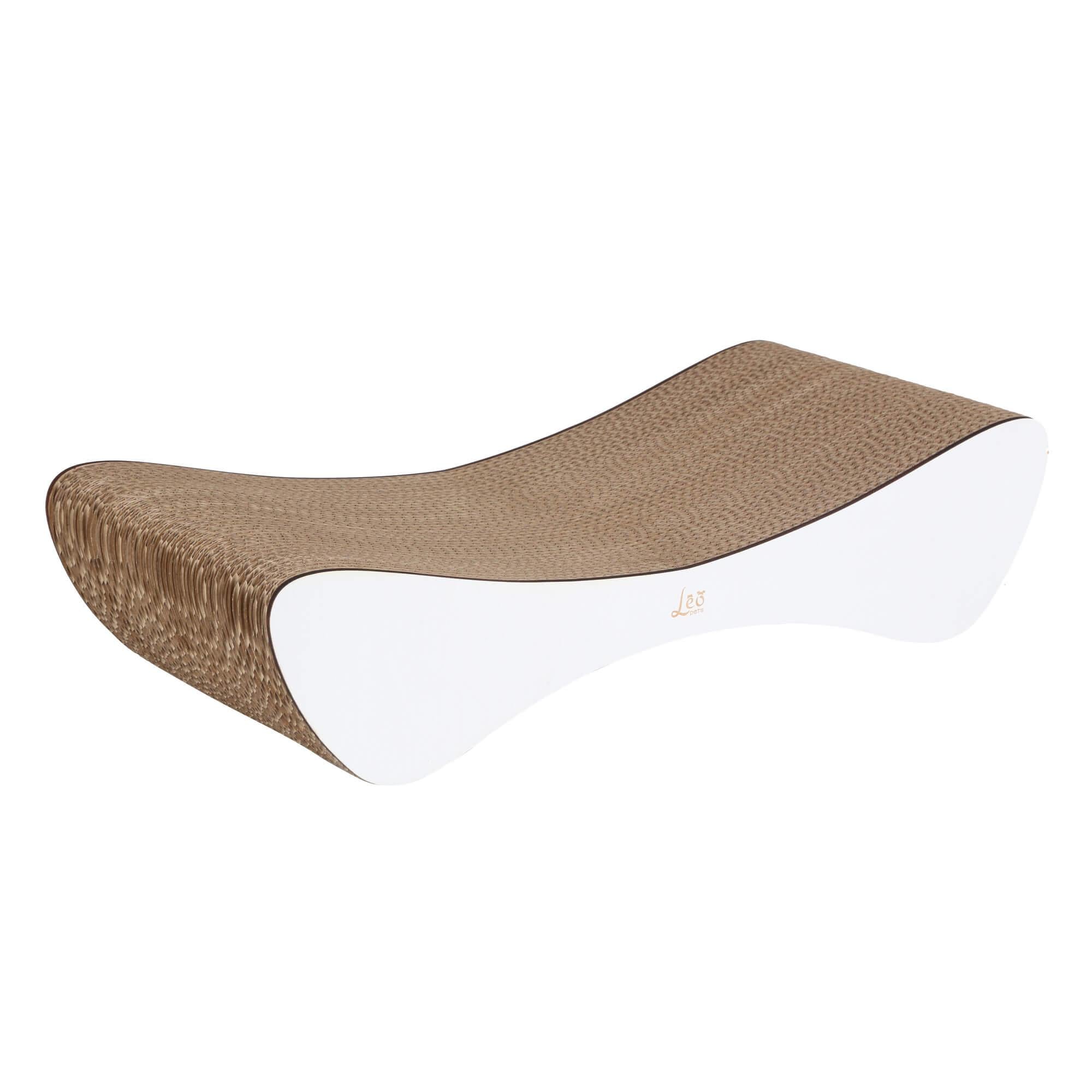 Когтеточка лежанка Leo Pets для кота из гофрокартона на пол 55х13х25 см White (1859605737)