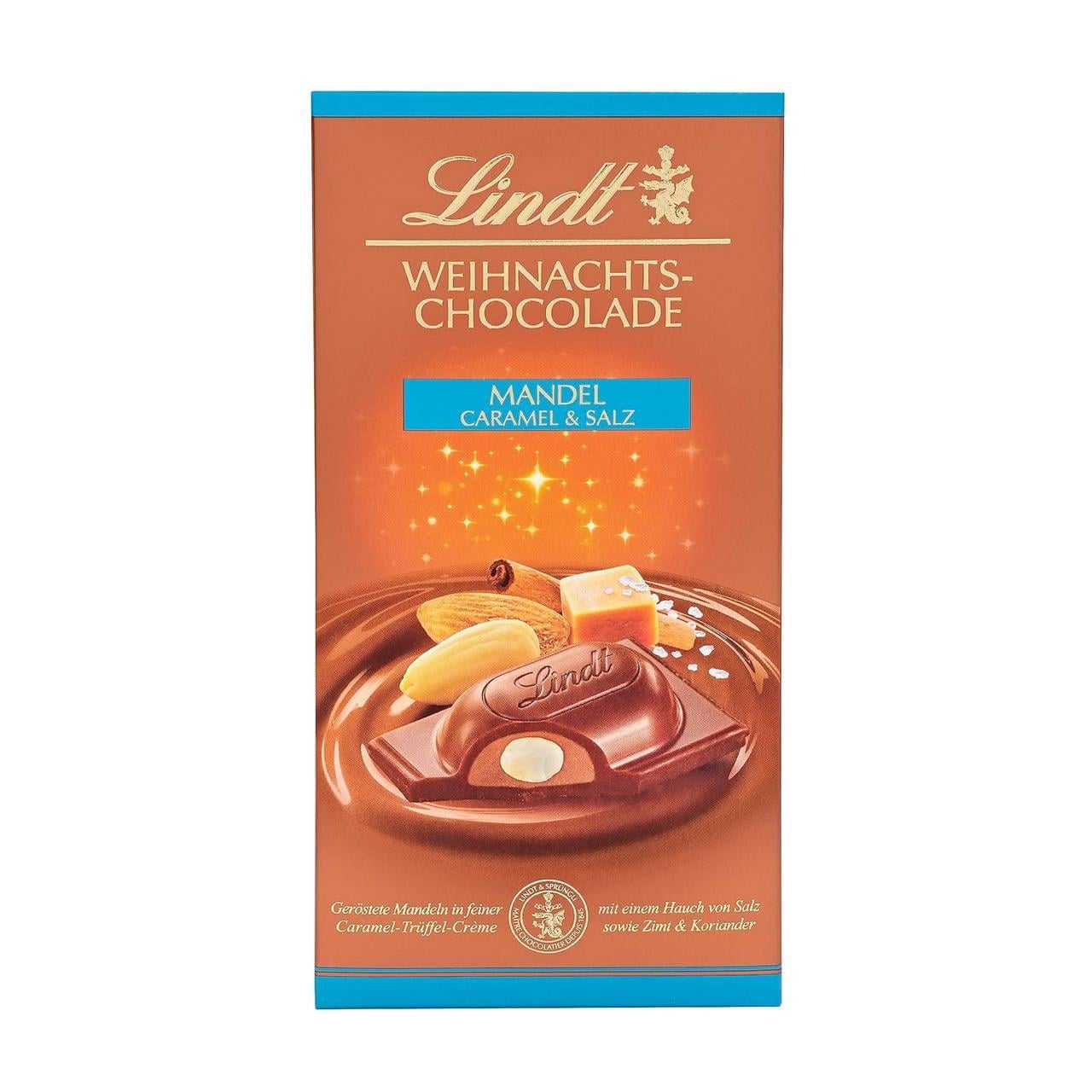 Шоколад молочний Lindt Weihnachts-Chocolade Mandel Caramel Salz 100 г (2451020792)