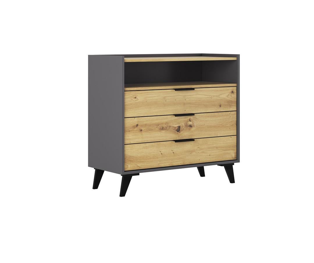 Комод Світ Меблів Камила ДСП/МДФ Дуб артизан/Графит