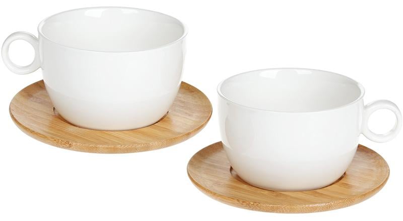 Чайний набір Nouvelle Home глянець 2 чашки з бамбуковими блюдцями 280 мл - фото 1 Чайний набір Nouvelle Home глянець 2 чашки з бамбуковими блюдцями 280 мл - фото 1