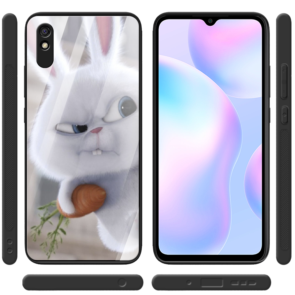 Чехол BoxFace Xiaomi Redmi 9A Rabbit Snowball Черный силикон со стеклом (40304-up1116-41116) - фото 2