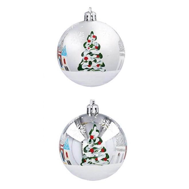 Набор новогодних шаров пластиковых Flora 6 шт. d 8 см (43018)