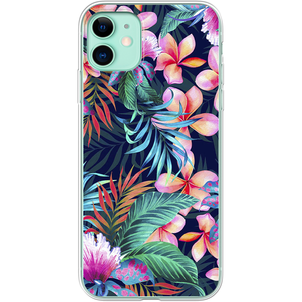 Чохол Boxface iPhone 11 flowers in the tropics Прозорий силікон (38184-up1971-38184)