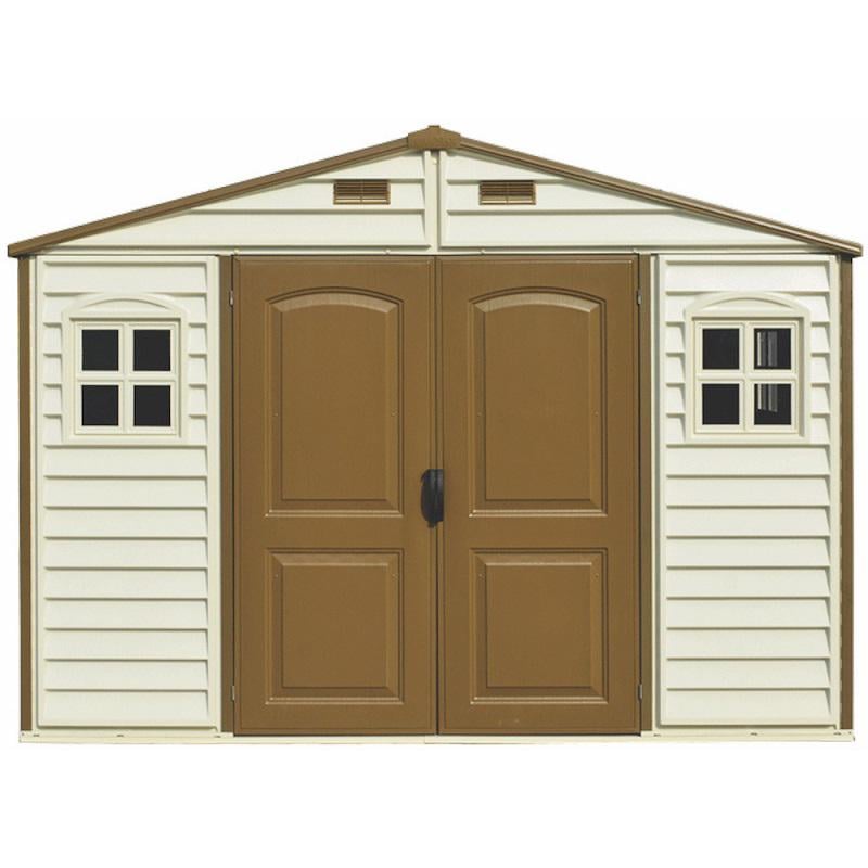 Сарай пластиковый Woodside 325x247x231 см Слоновая кость/ Коричневый