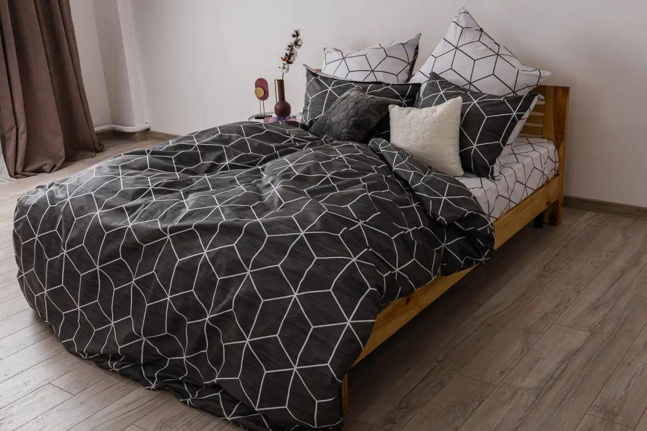 Комплект постільної білизни гіпоалергенний ТЕП Cube 115 г/кв. м євро з наволочками 70x70 см Сірий (12520200215)