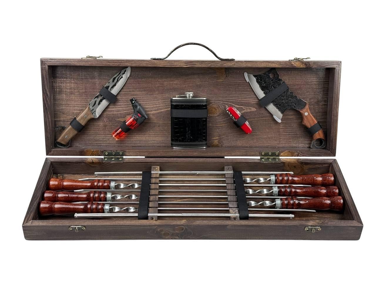 Набор подарочных шампуров Grill Master ЯГУАР для шашлыка 12 пред. Коричневый (147-10-KS-7405)