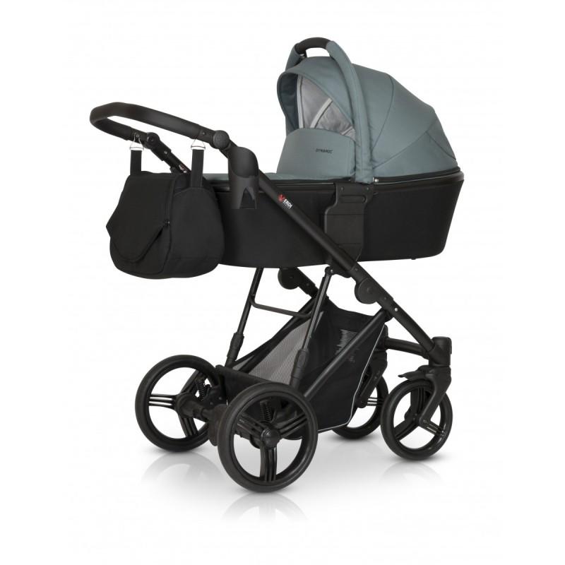 Коляска Verdi Dynamic универсальная 3в1 с дождевиком и сумкой Черный/Зеленый