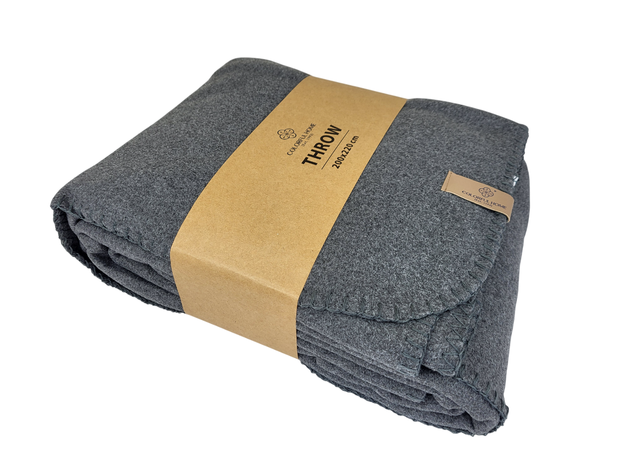Плед флисовый 200x220 см Графитовый (1737) - фото 3