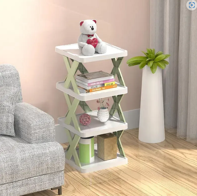 Полка вертикальная складная для обуви на 4 уровня Зеленый (PODS44)