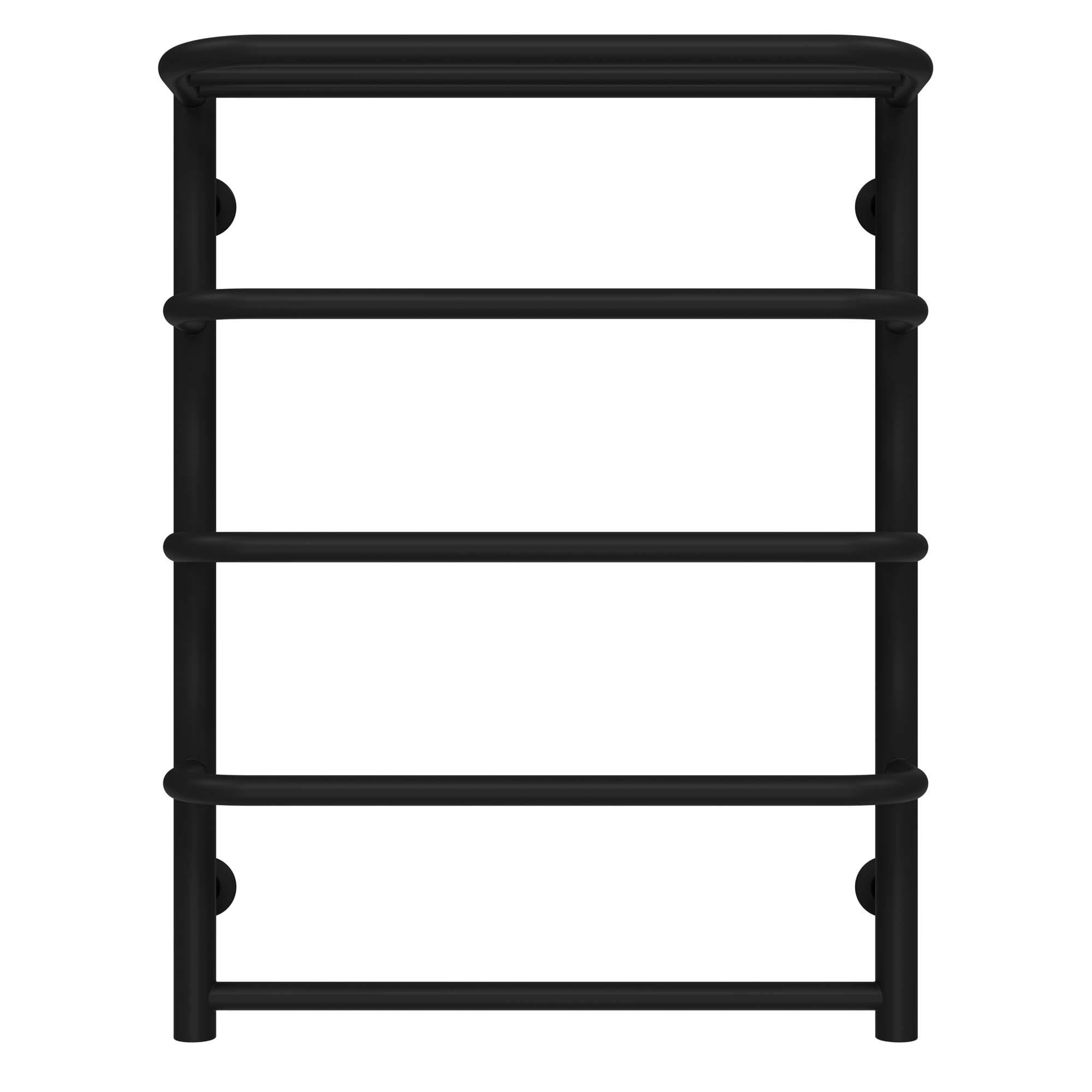 Рушникосушарка водяна з полицею Deffi Стандарт П10 бокове ліве підключення нержавіюча сталь 500х1200 мм Чорний (C.SP.120.50.10.B.B)