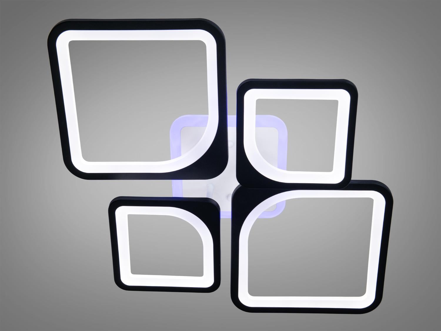 Люстра LED с пультом и подсветкой 8060-2+2BK-LS 72W на 10 м2 Черный (1426291558)