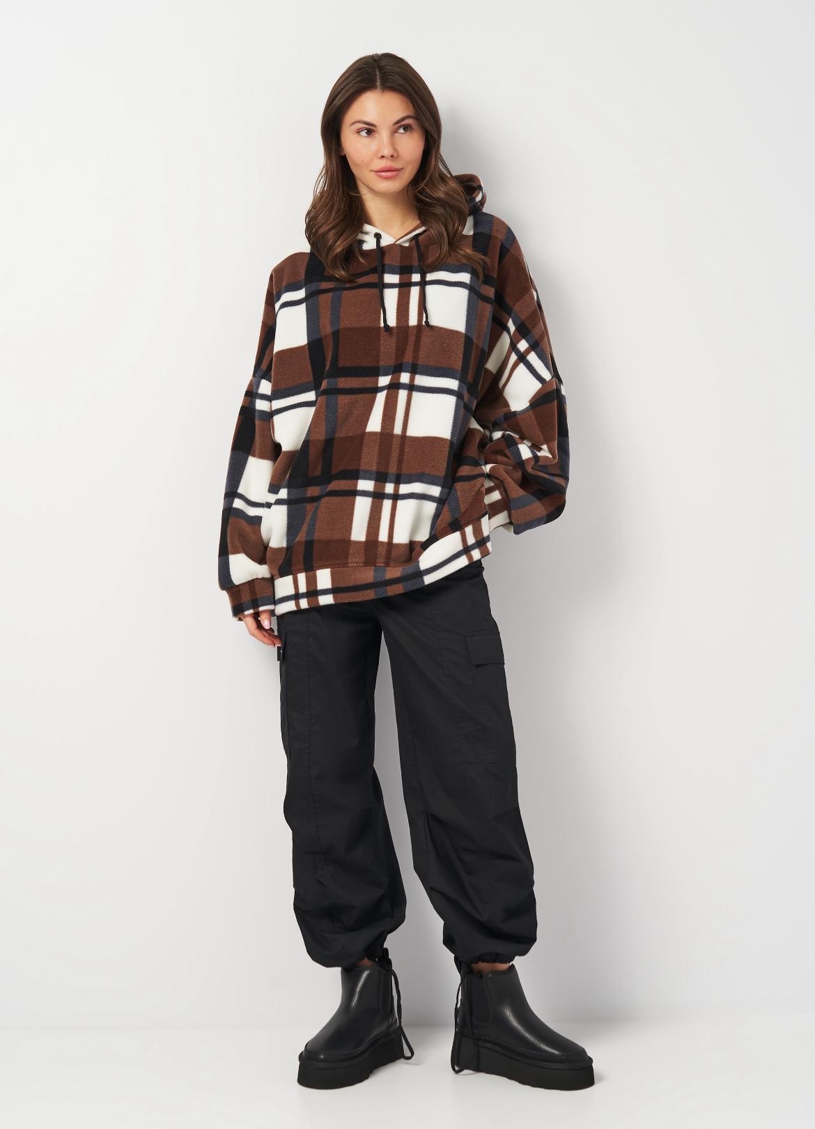 Толстовка на флисе Купер женская р. 50 Коричневый (2119329516) - фото 2 Толстовка на флисе Купер женская р. 50 Коричневый (2119329516) - фото 2