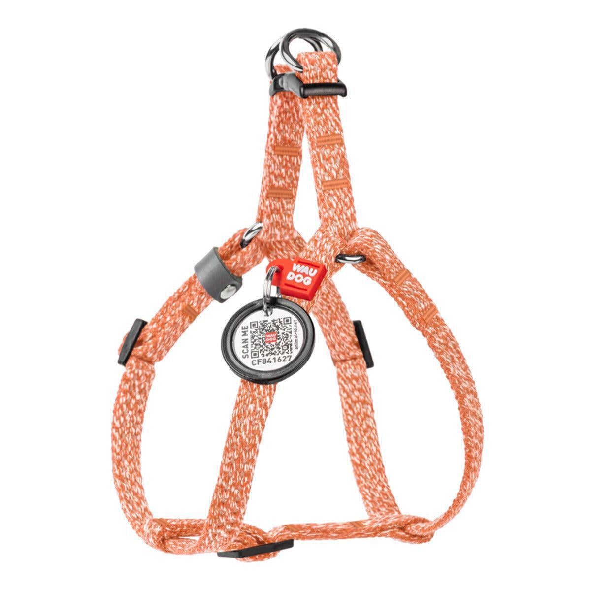 Шлея для котів/дрібних порід собак Waudog Re-cotton з QR паспортом/світловідбиваюча/пластиковим фастексом XS 10 мм х 28-40 см Помаранчевий (16704 Col) Шлея для котів/дрібних порід собак Waudog Re-cotton з QR паспортом/світловідбиваюча/пластиковим фастексом XS 10 мм х 28-40 см Помаранчевий (16704 Col)
