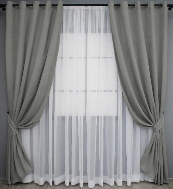 Комплект штор SPARTA на люверсах 1,5х2,7 м 2 шт. Серый (1093ш 37-0128)