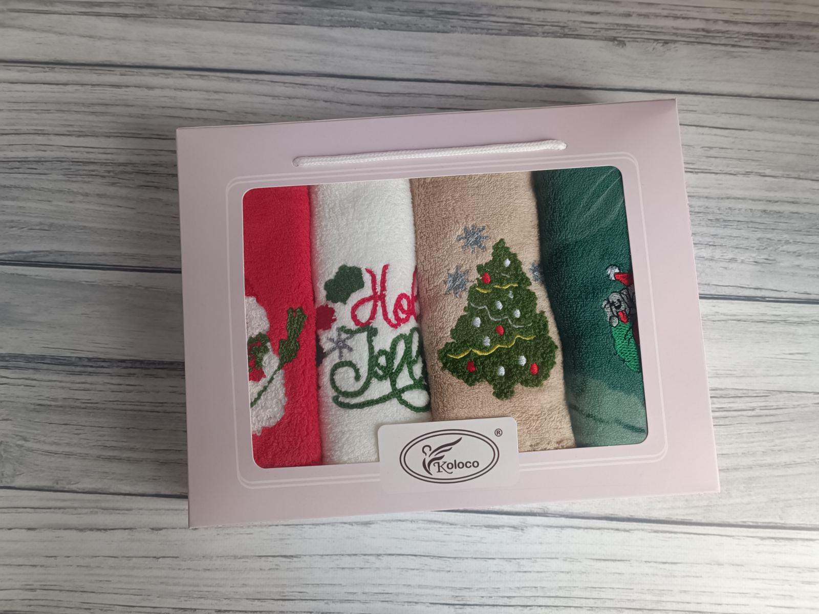 Подарунковий набір кухонних рушників з мікрофібри 25х50 см - 4шт. + подарункова коробка