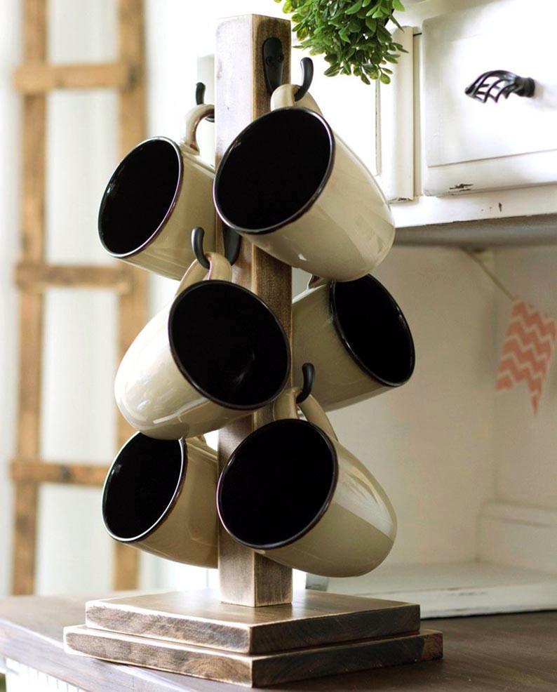 Стойка для кружек из дерева Армавир Сепия (СДК-000808)