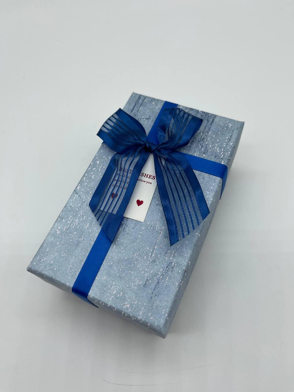 Коробка подарочная с бантом прямоугольная с крышкой 15х9х6 см Голубой - фото 1 Коробка подарочная с бантом прямоугольная с крышкой 15х9х6 см Голубой - фото 1