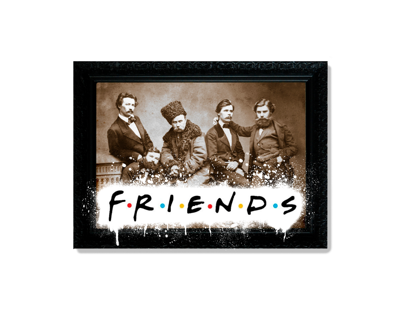 Картина Vidro "Friends" в масивній буковій рамі 50х60 см (00017)