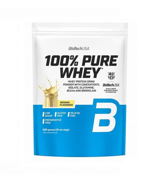 Протеїн BioTech USA 100% PURE WHEY 900 гр Банан