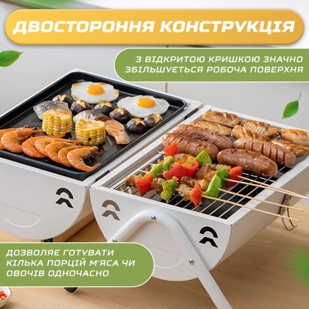 Мангал-гриль Бочка двухсторонний с двумя решетками White (25105770) - фото 3
