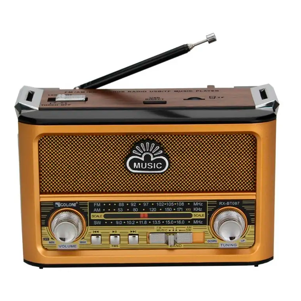 Радиоприемник Golon RX-BT087 с антенной Коричневый (GR-05508)