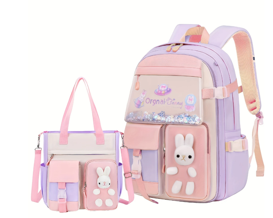 Шкільний рюкзак та шопер для дівчинки Cute Bunny Бузковий (2369796618) - фото 1 Шкільний рюкзак та шопер для дівчинки Cute Bunny Бузковий (2369796618) - фото 1