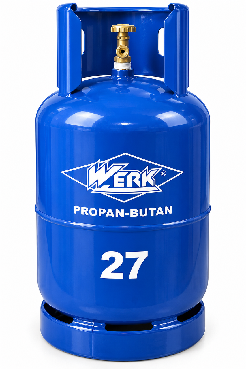 Баллон газовый бытовой WERK 27 л пропан-бутан (werk-propan) Баллон газовый бытовой WERK 27 л пропан-бутан (werk-propan)