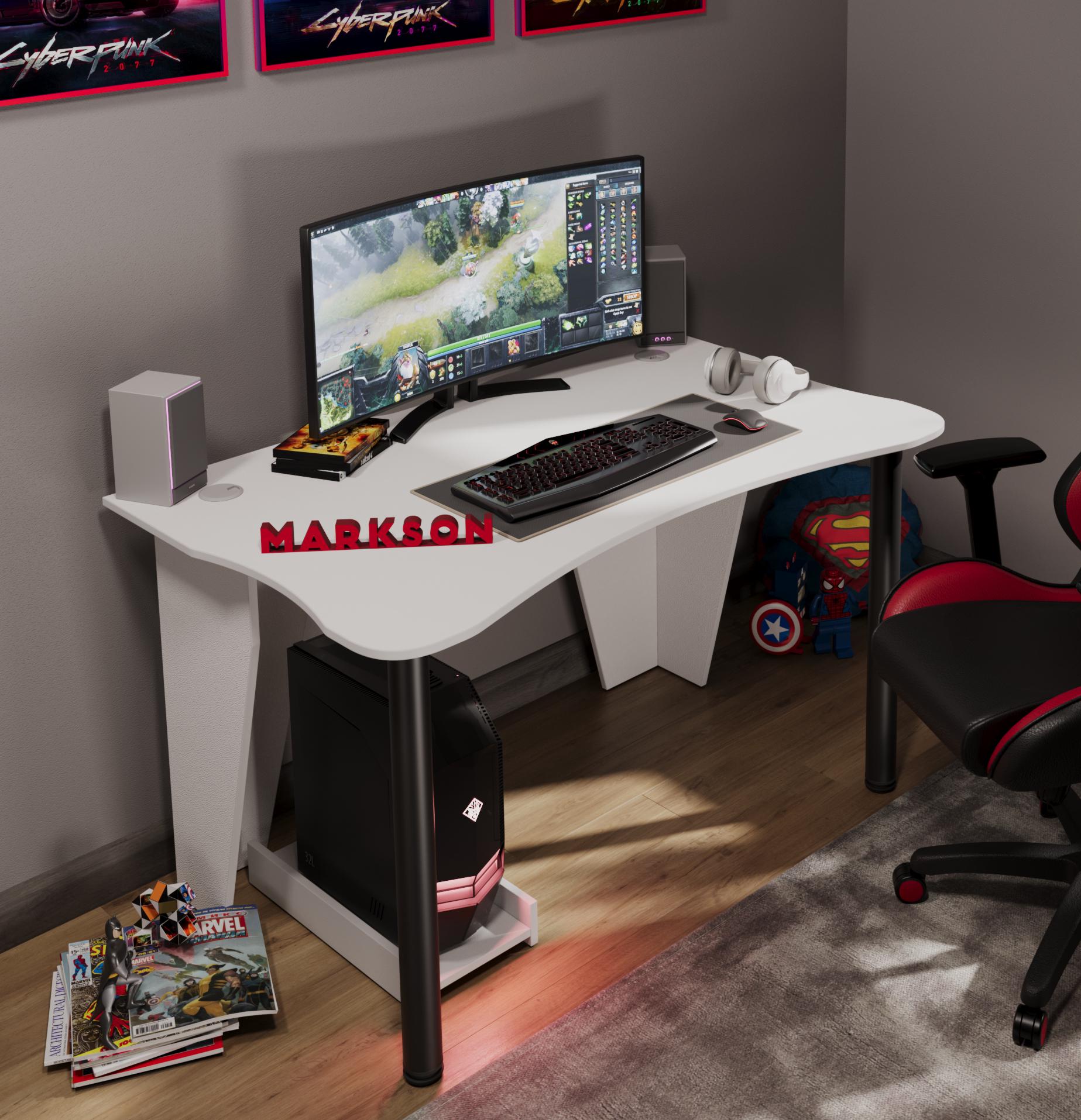 Компьютерный стол игровой ARES Белый (24118725)