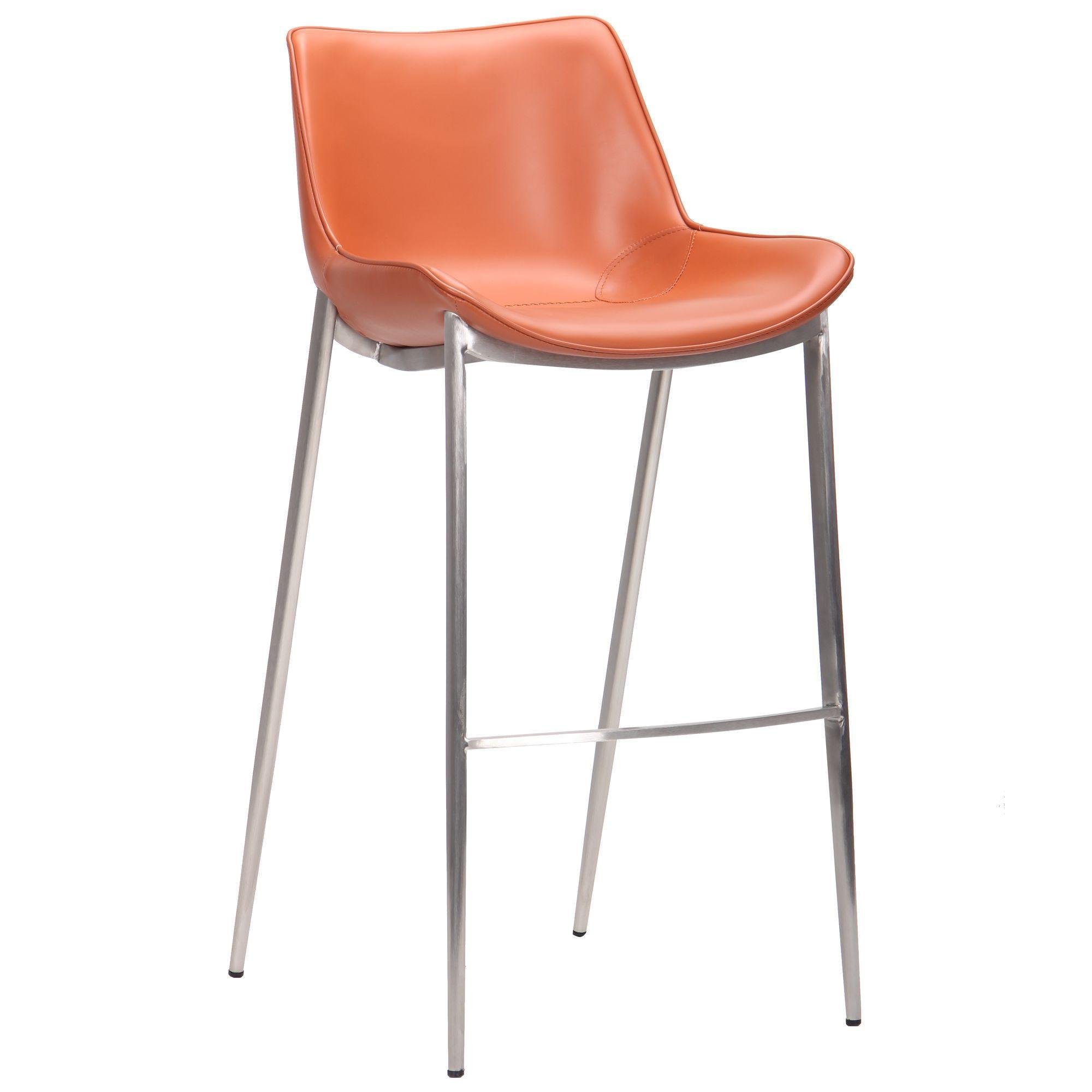 Стул барный AMF Holding Blanc leather 1000х470х560 Хром/Карамель