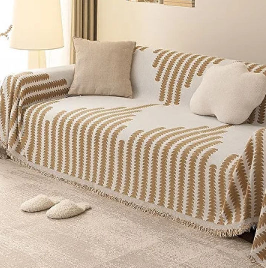 Плед-покрывало C00407-4 с геометрическим узором 180х260 см Бежевый Плед-покрывало C00407-4 с геометрическим узором 180х260 см Бежевый