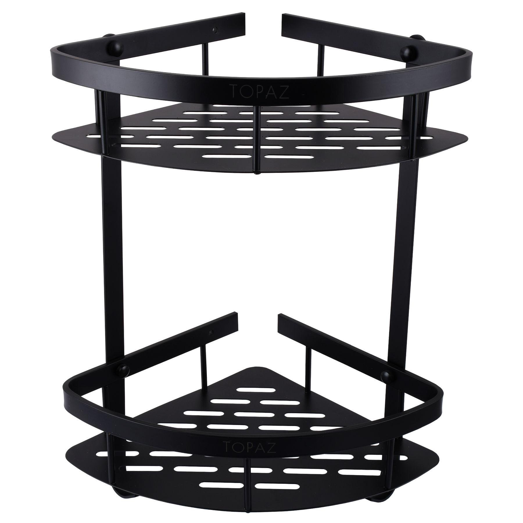 Полка настенная для ванной TOPAZ TKB-9902-BL 000021350 металлическая двойная Черный (115412)