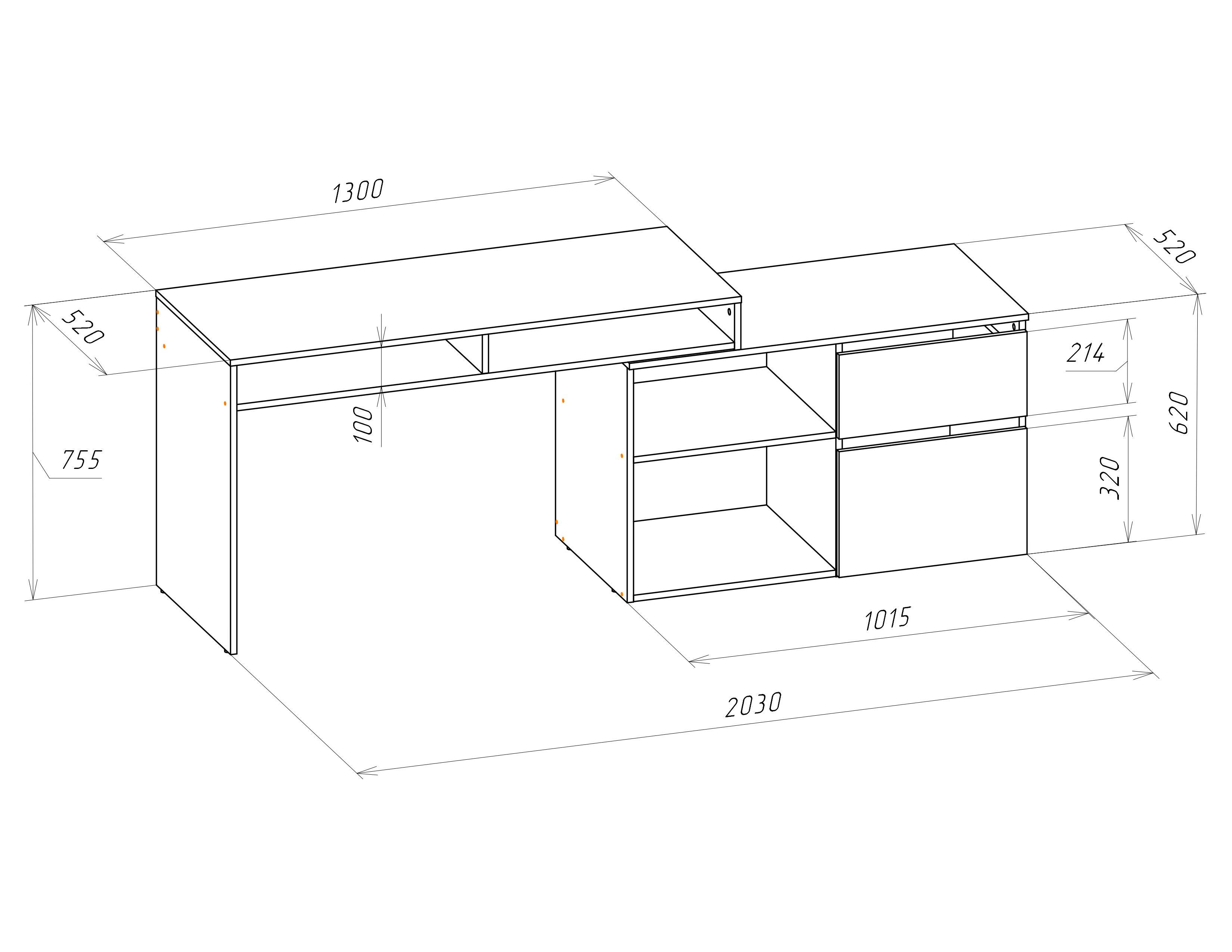 Стол письменный/компьютерный Win Мебель Бостон Нимфея Альба/Дуб Артизан (27734294) - фото 5