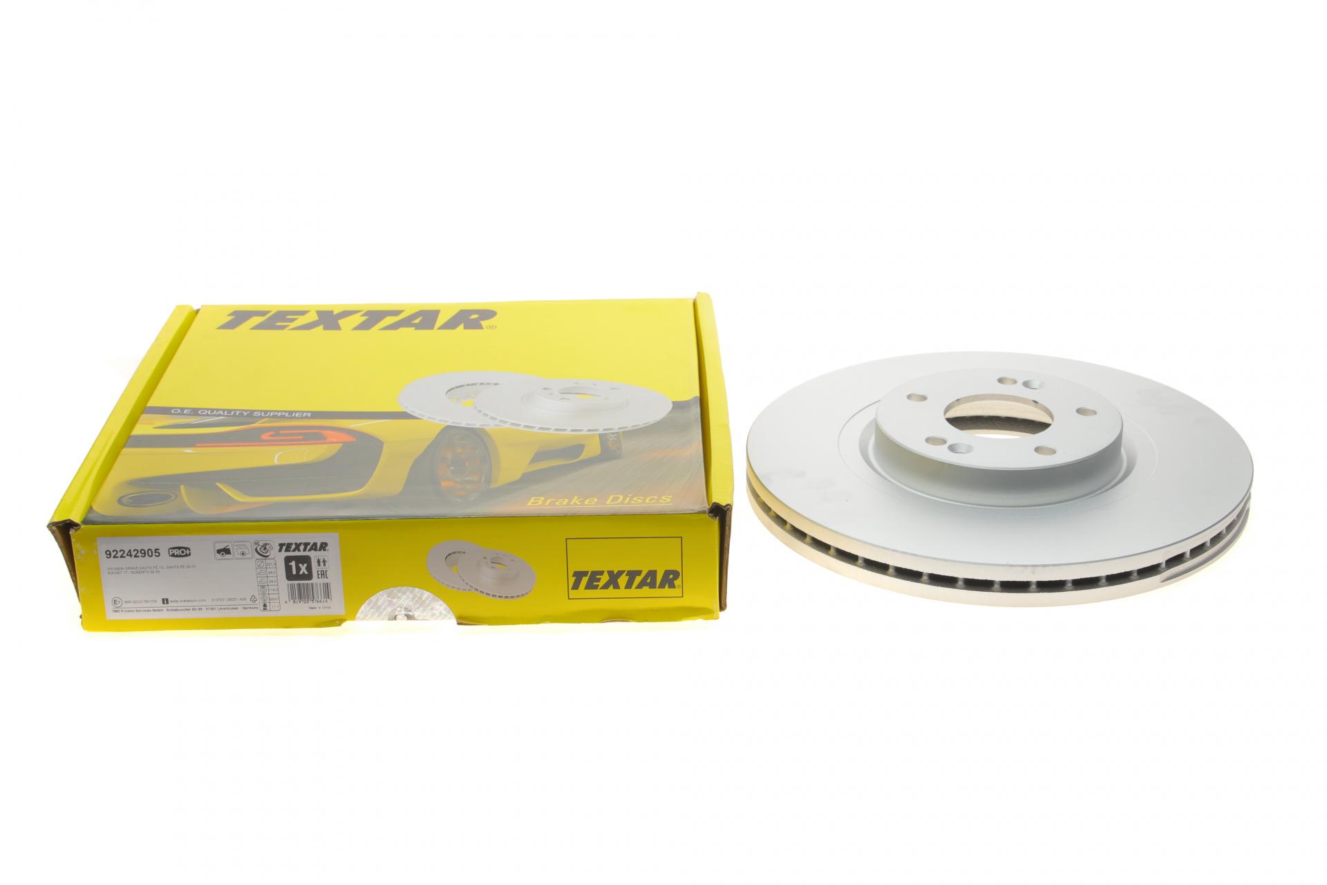 Тормозной диск передний TEXTAR для Hyundai Santa Fe 06-/Kia Sorento 09-PRO+ 321x28 мм (92242905)
