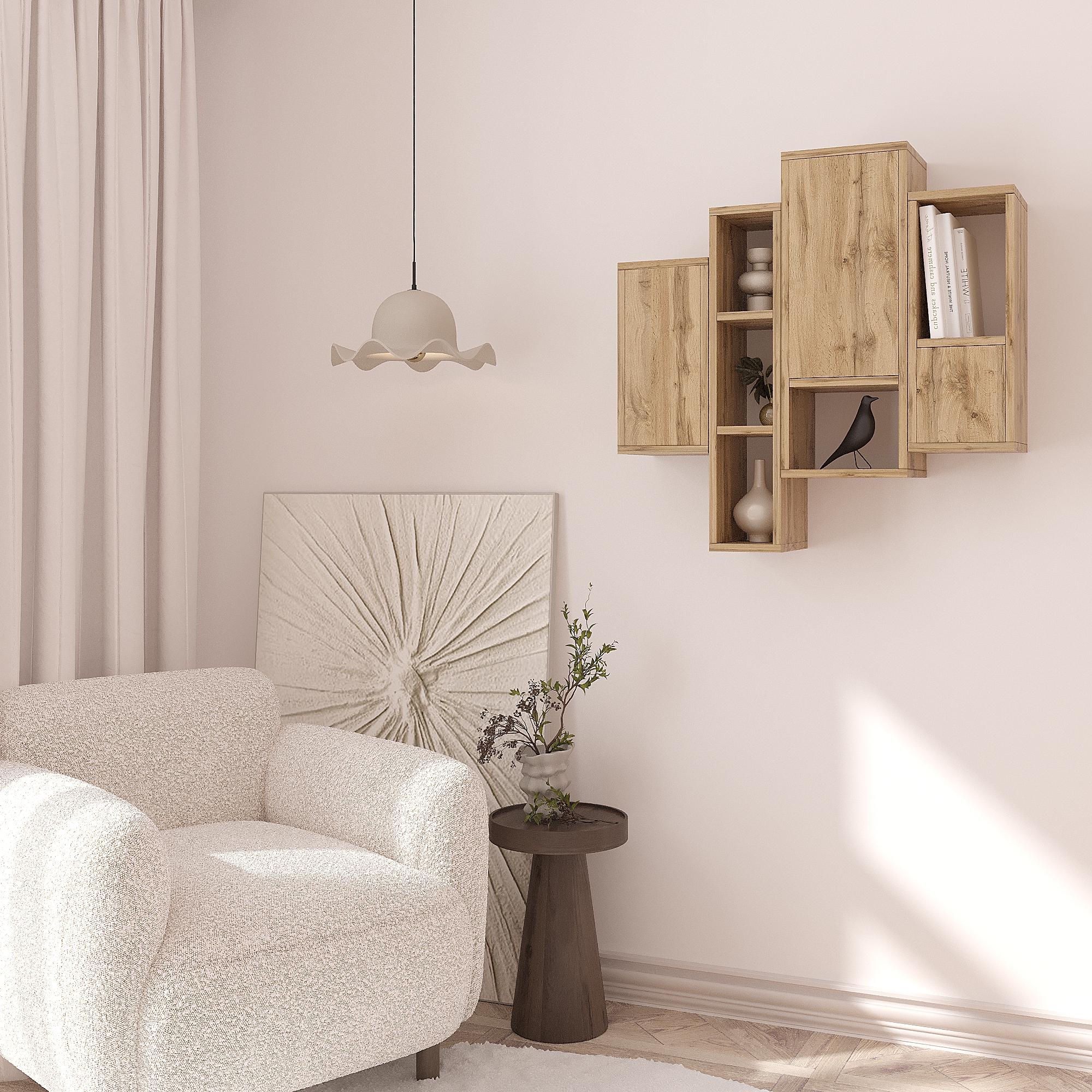 Полка навесная настенная ПК-10 800х800х235 мм Дуб Тахо