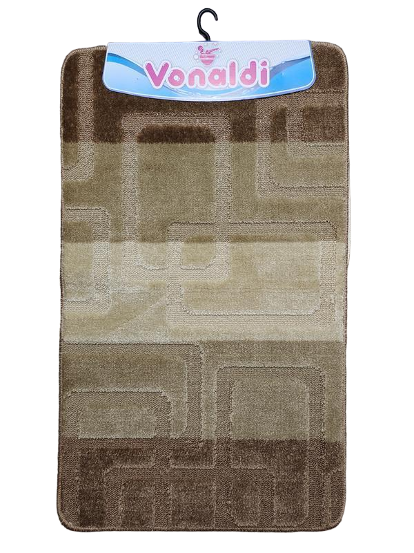 Коврики для ванной и туалета Vonaldi на резиновой основе 60x100 см Коричневый (384 Xm)