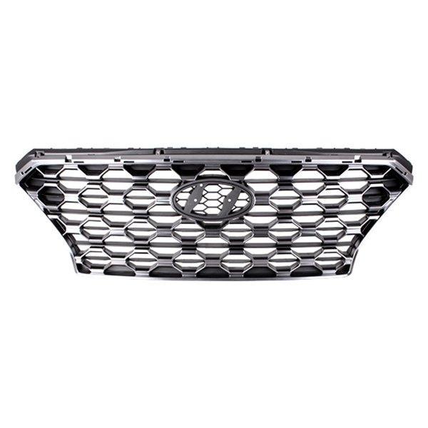 Решетка радиатора AVTM Hyundai Santa Fe 18-20 без отв. под камеру, черн. глянец  183269990