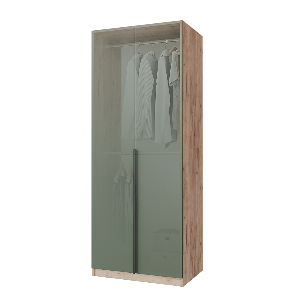 Шафа розпашна Меблітренд Чиназес Чи-800 800х500х2050 мм Дуб крафт золотий/Зелений димчастий (26794759) - фото 3 Шафа розпашна Меблітренд Чиназес Чи-800 800х500х2050 мм Дуб крафт золотий/Зелений димчастий (26794759) - фото 3