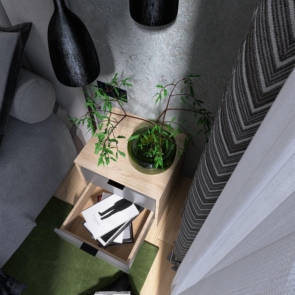 Тумба прикроватная Эверест Сити-450 45,2х38х44,2 см Дуб сонома/Графитовый (EVR-071089) - фото 6 Тумба прикроватная Эверест Сити-450 45,2х38х44,2 см Дуб сонома/Графитовый (EVR-071089) - фото 6