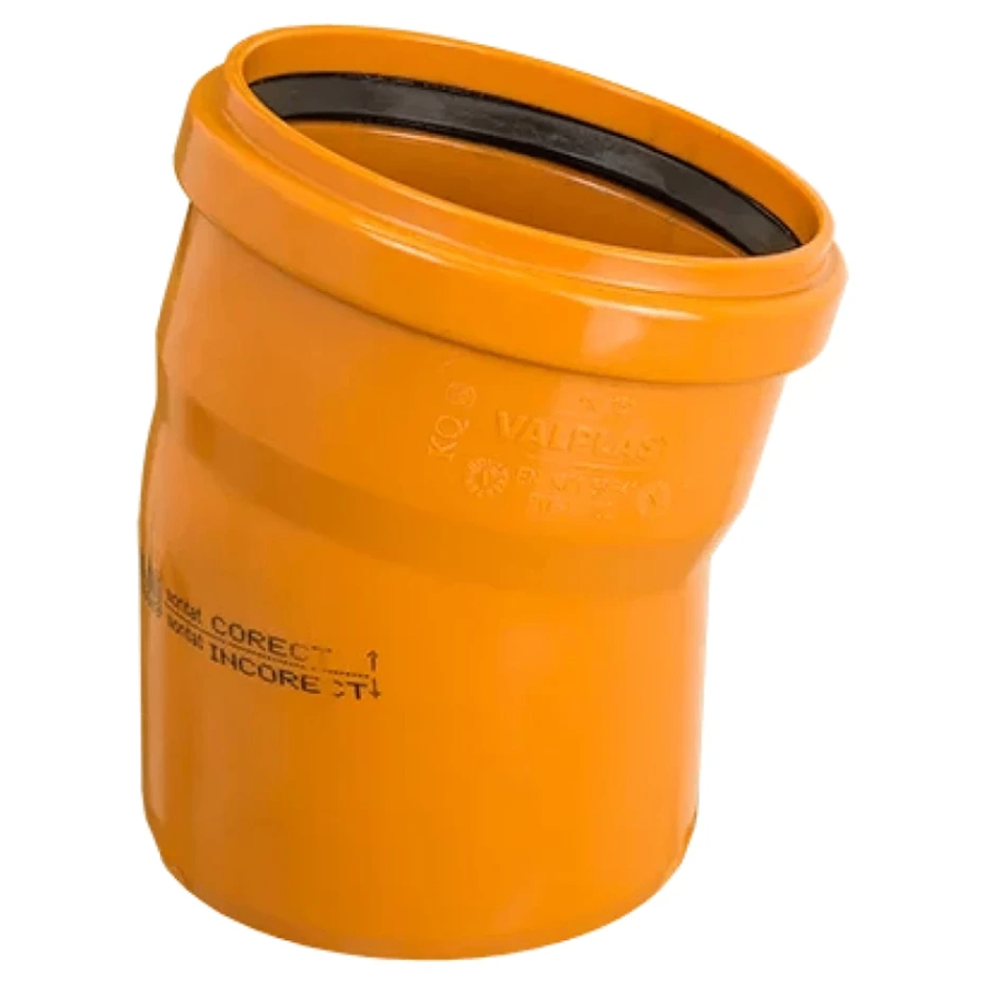 Коліно зовнішньої каналізації Valrom KompactKit 160 мм 15° (CF315160000)