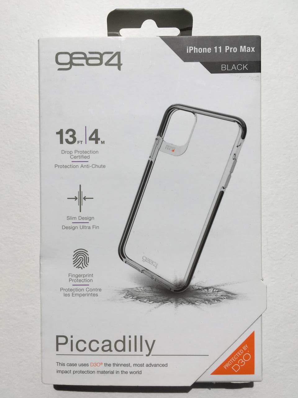 Протиударний прозорий чохол GEAR4 Piccadilly D3O для Iphone 11 Pro Max (6.5") Black + Transparent - фото 3