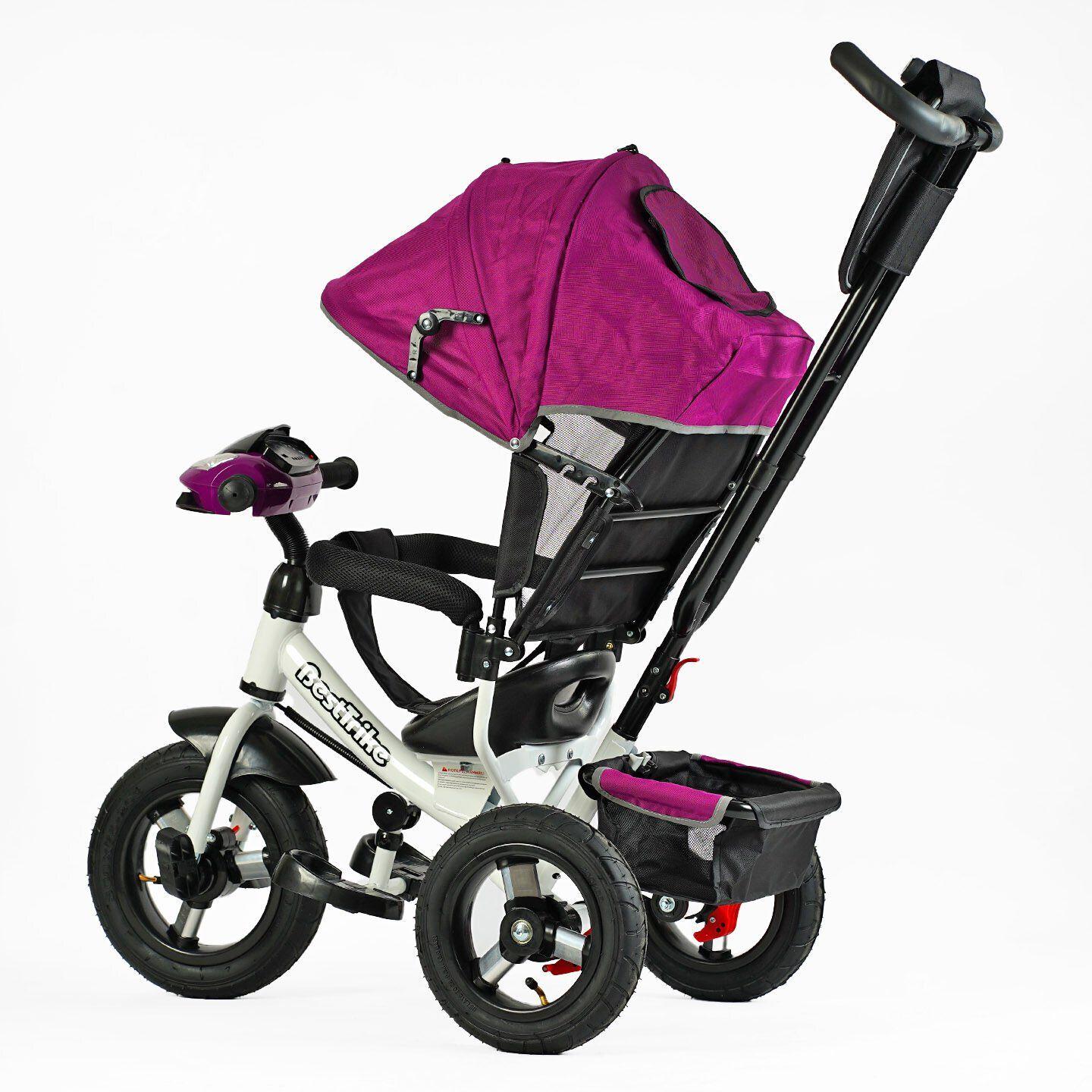 Велосипед детский трехколесный Best Trike 3390 надувные/фара с USB/пультом/родительской ручкой Бордовый (37-633) - фото 3 Велосипед детский трехколесный Best Trike 3390 надувные/фара с USB/пультом/родительской ручкой Бордовый (37-633) - фото 3