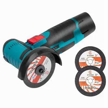 Болгарка акумуляторна Lithium Electric Tool з 2 АКБ 2 диски 12V 2,0Ah 75 мм в кейсі Синій - фото 3