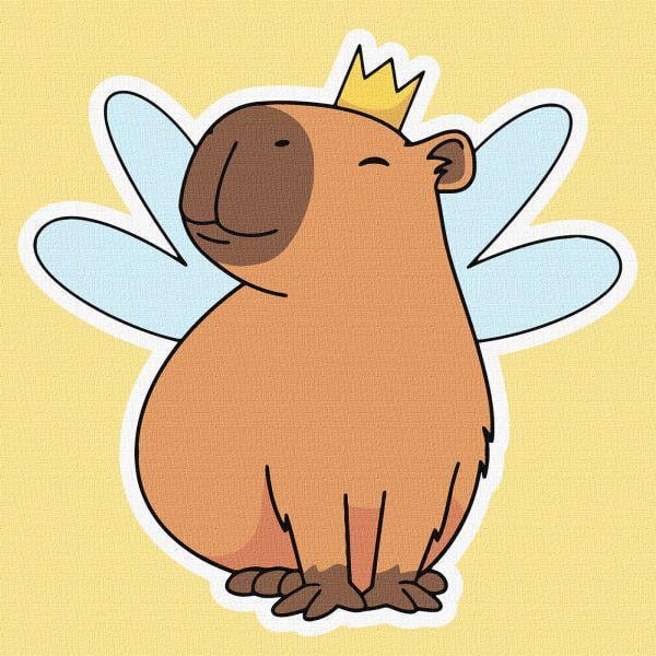 Картина за номерами Ideyka Капібара-фея 30х30 см (Id-KHO6748)