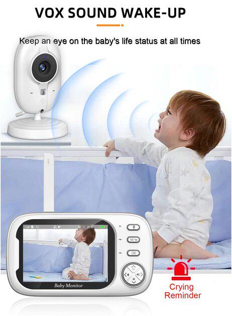 Відеоняня Baby Monitor ABM600 з датчиком звуку з портативним дисплеєм та вимірюванням температури - фото 7