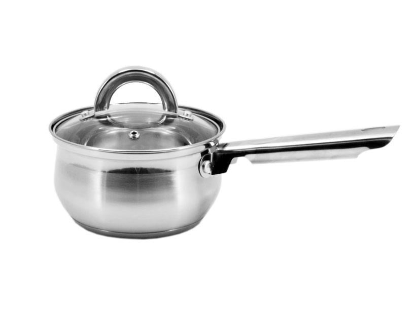 Ковш Zauberg сферический 1,3 л нержавеющая сталь со стеклянной крышкой (ZB-1.3 SS)