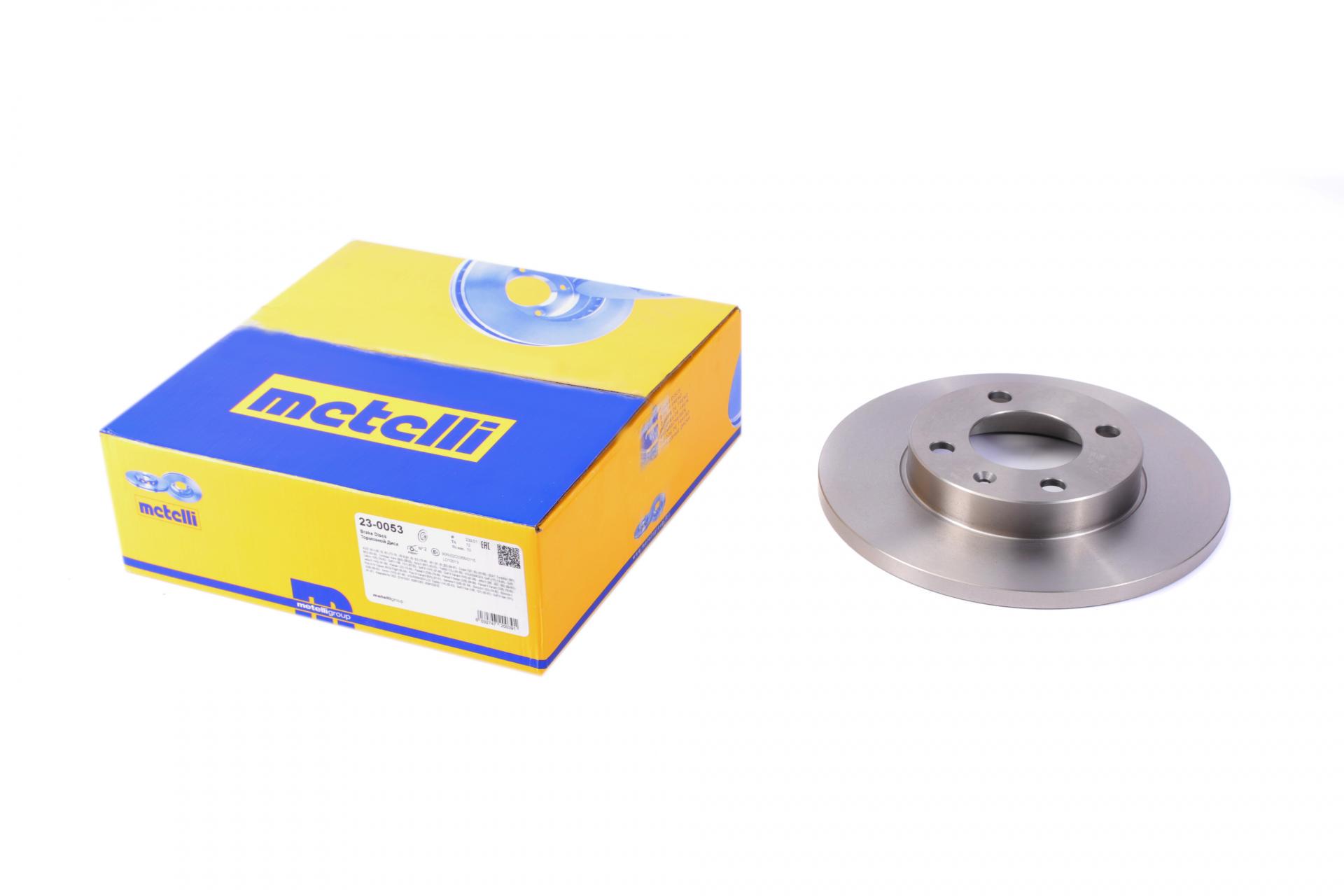 Диск тормозной передний METELLI Audi 80/VW Passat 72-88/Golf 74-99/Caddy 82-92/Polo 95-02 полный 239x12 мм (23-0053 METELLI)